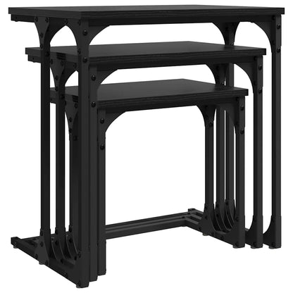 Nesting Koffietafel 3 pcs Zwart eiken Bewerkt hout
