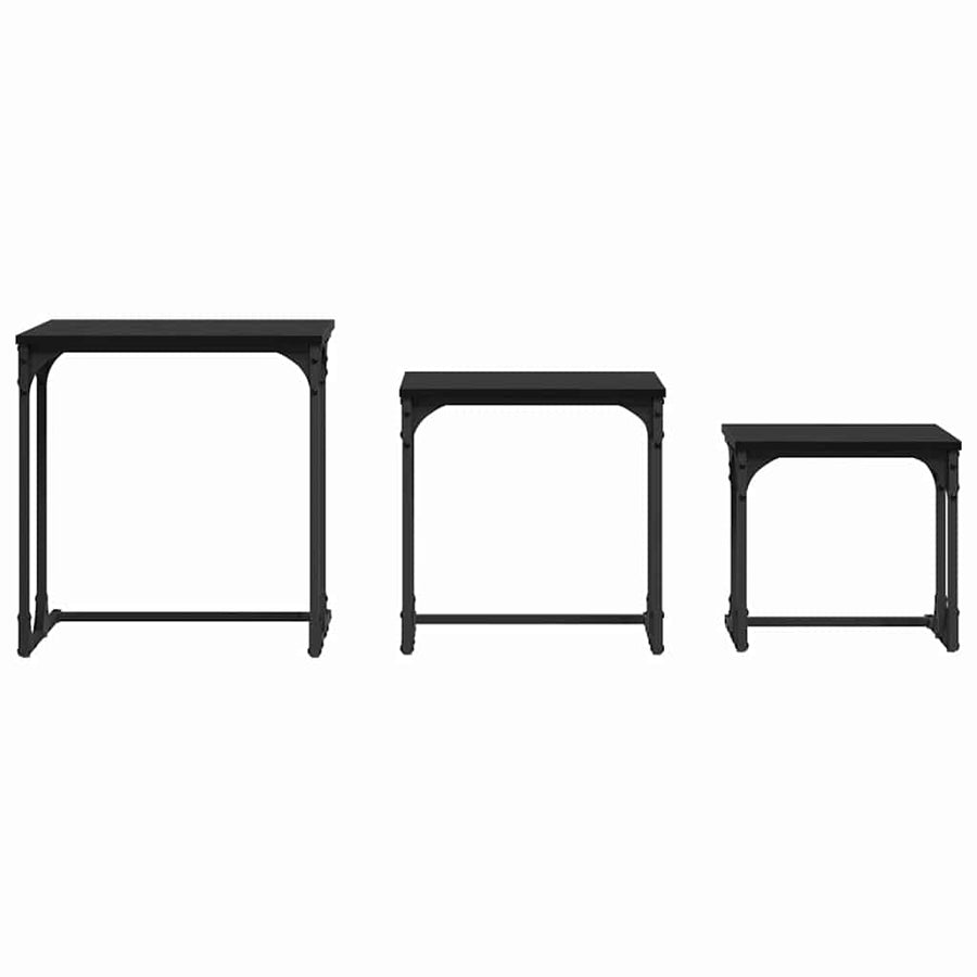Nesting Koffietafel 3 pcs Zwart eiken Bewerkt hout