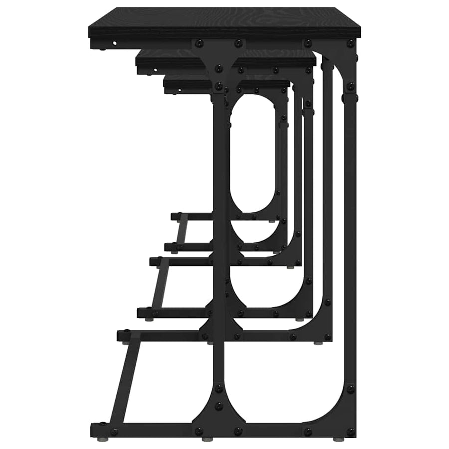 Nesting Koffietafel 3 pcs Zwart eiken Bewerkt hout