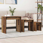 Coffee table 3 pcs Old wood Worked wood