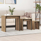 Salontafel set 3 stuks artisanaal eiken