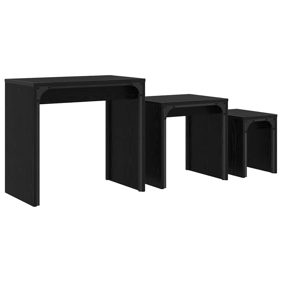 Nesting Koffietafel 3 pcs Zwart eiken 60 x 35 x 56 cm