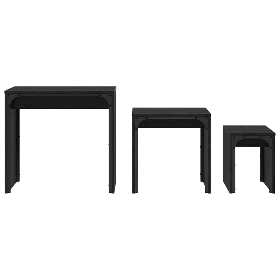 Nesting Koffietafel 3 pcs Zwart eiken 60 x 35 x 56 cm