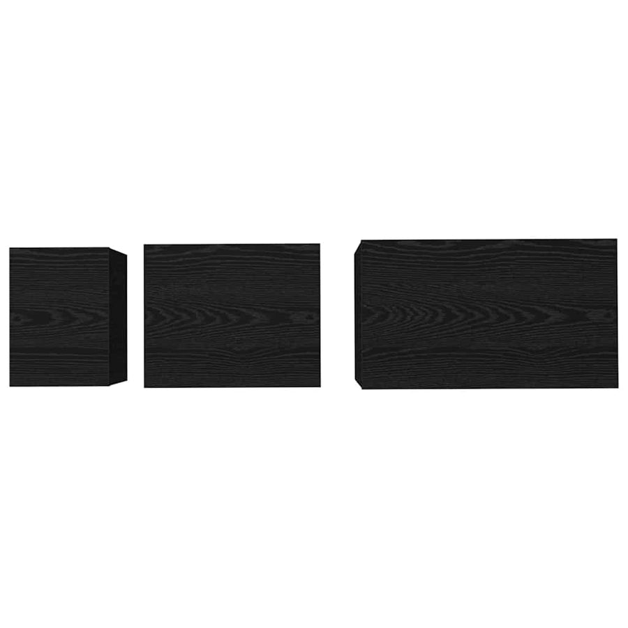 Nesting Koffietafel 3 pcs Zwart eiken 60 x 35 x 56 cm