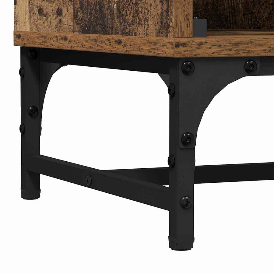 Highboard Oud hout 35 x 37 x 117 cm Bewerkt hout