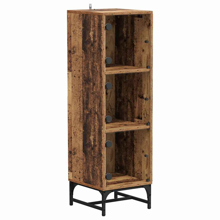 Highboard Oud hout 35 x 37 x 117 cm Bewerkt hout