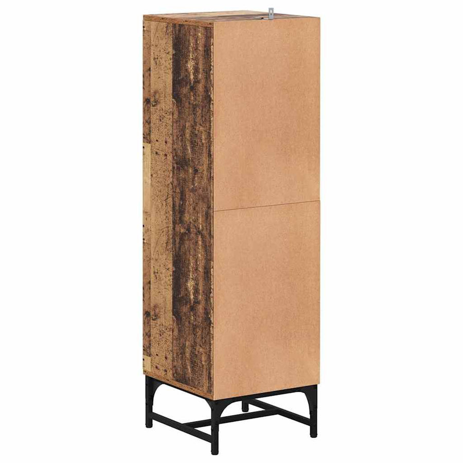 Highboard Oud hout 35 x 37 x 117 cm Bewerkt hout