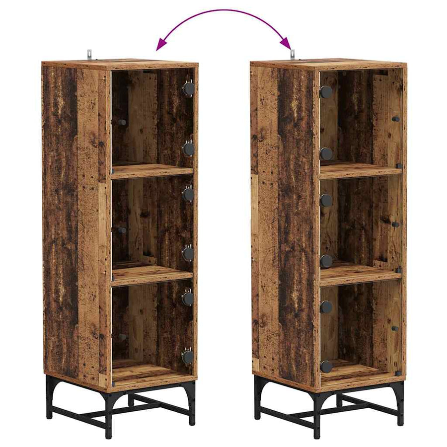 Highboard Oud hout 35 x 37 x 117 cm Bewerkt hout