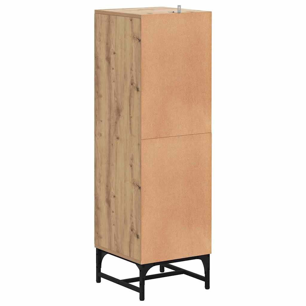 Highboard artisanaal eikenkleurig 35 x 37 x 117 cm Bewerkt hout