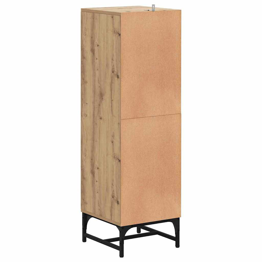 Highboard artisanaal eikenkleurig 35 x 37 x 117 cm Bewerkt hout