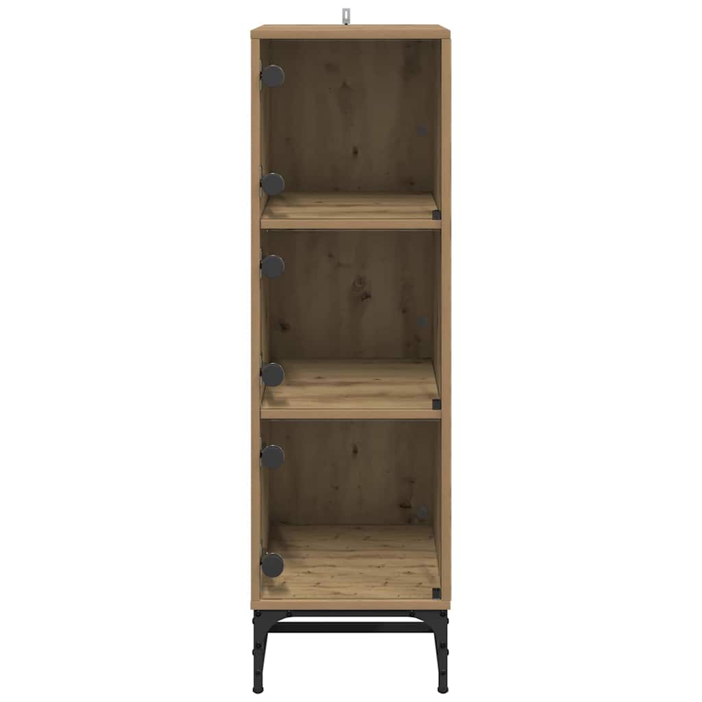 Highboard artisanaal eikenkleurig 35 x 37 x 117 cm Bewerkt hout