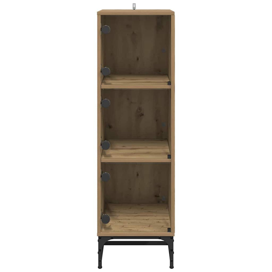 Highboard artisanaal eikenkleurig 35 x 37 x 117 cm Bewerkt hout
