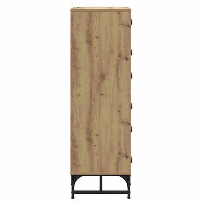 Highboard artisanaal eikenkleurig 35 x 37 x 117 cm Bewerkt hout