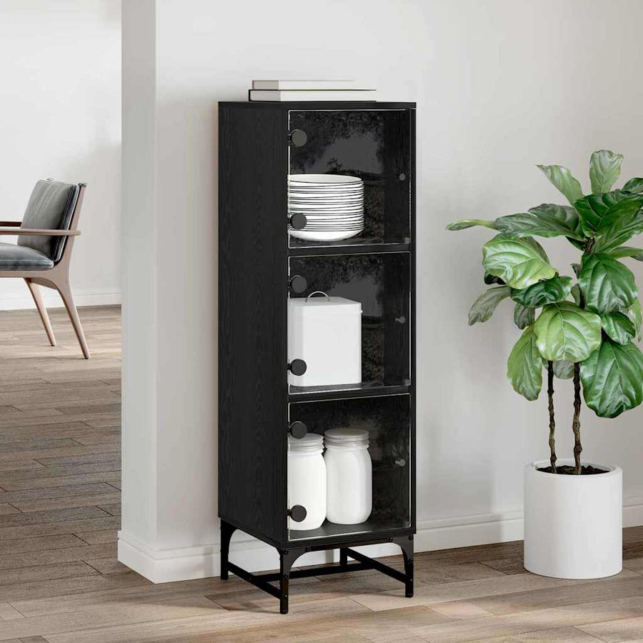 Dressoir Zwart Eiken 35 x 37 x 117 cm