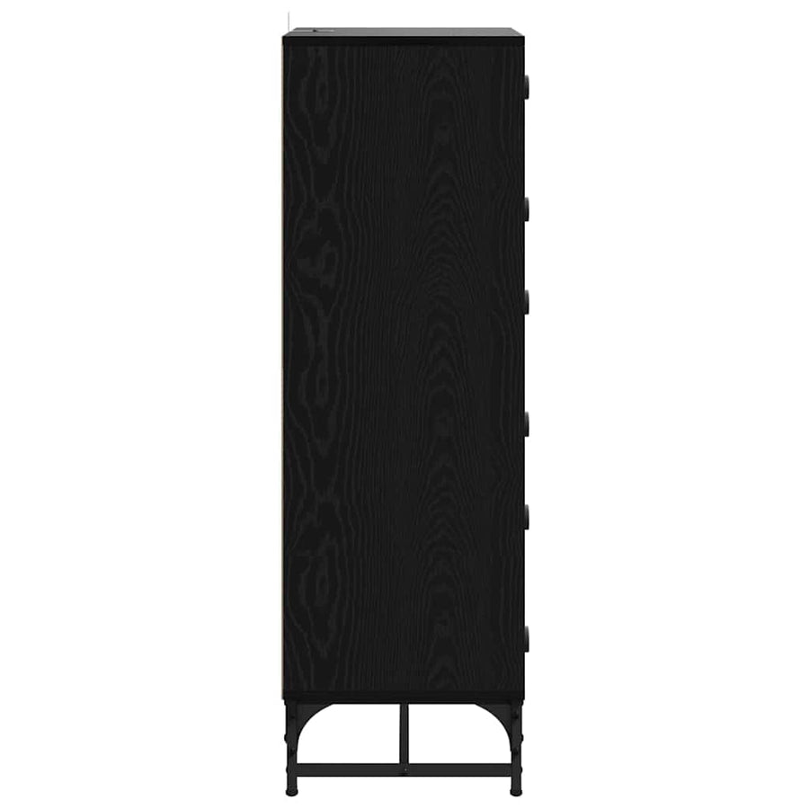 Dressoir Zwart Eiken 35 x 37 x 117 cm