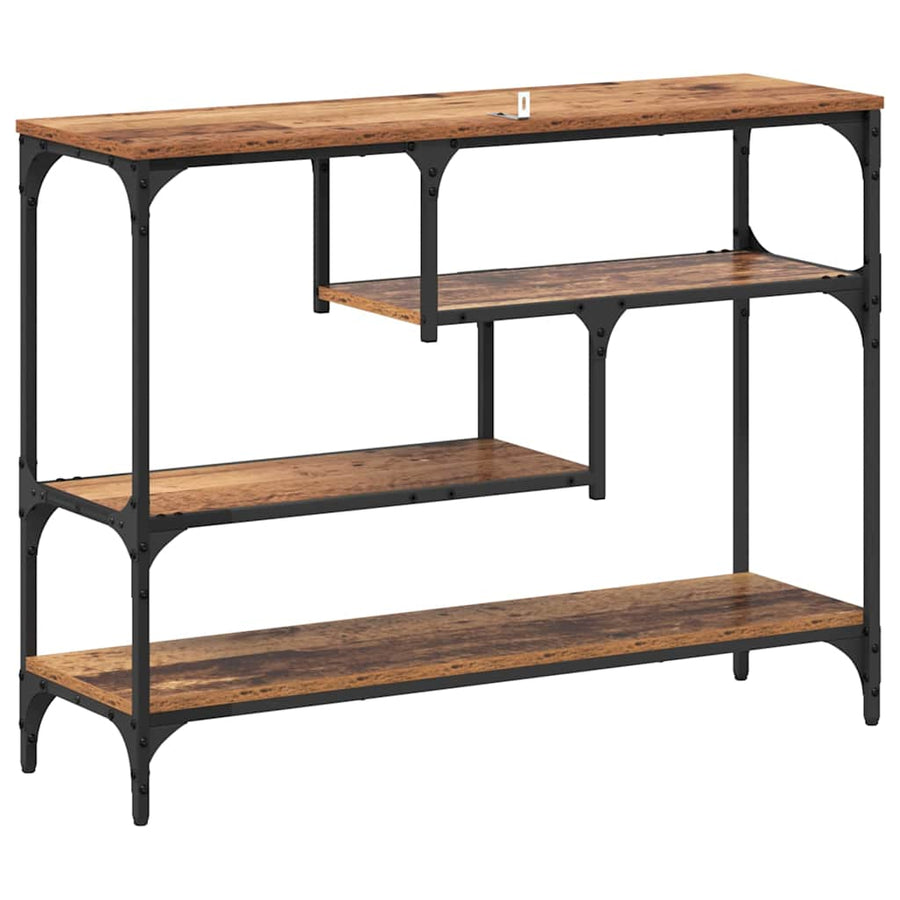 Wandtafel met plank Oud hout 100 x 30 x 75 cm Bewerkt hout
