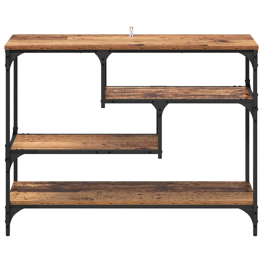 Wandtafel met plank Oud hout 100 x 30 x 75 cm Bewerkt hout