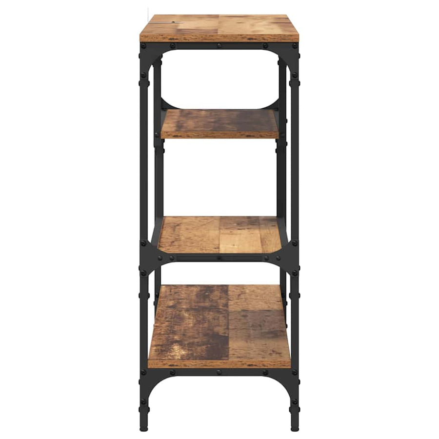 Wandtafel met plank Oud hout 100 x 30 x 75 cm Bewerkt hout