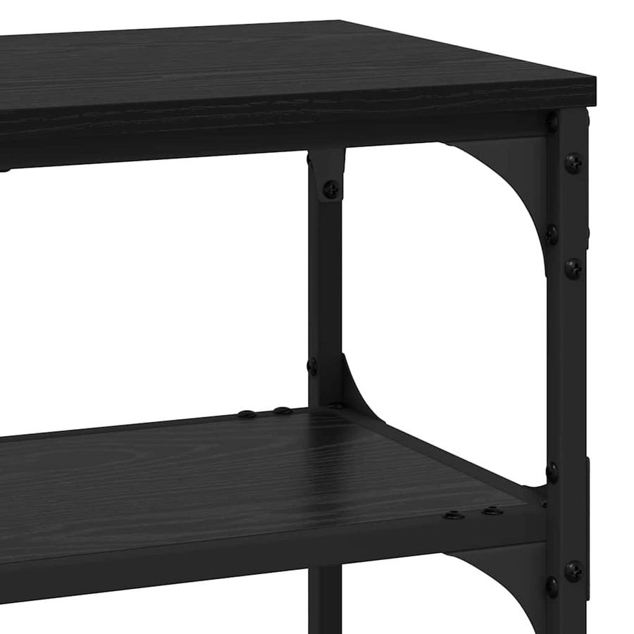Wandtafel met plank Zwart Eiken 100 x 30 x 75 cm Bewerkt hout