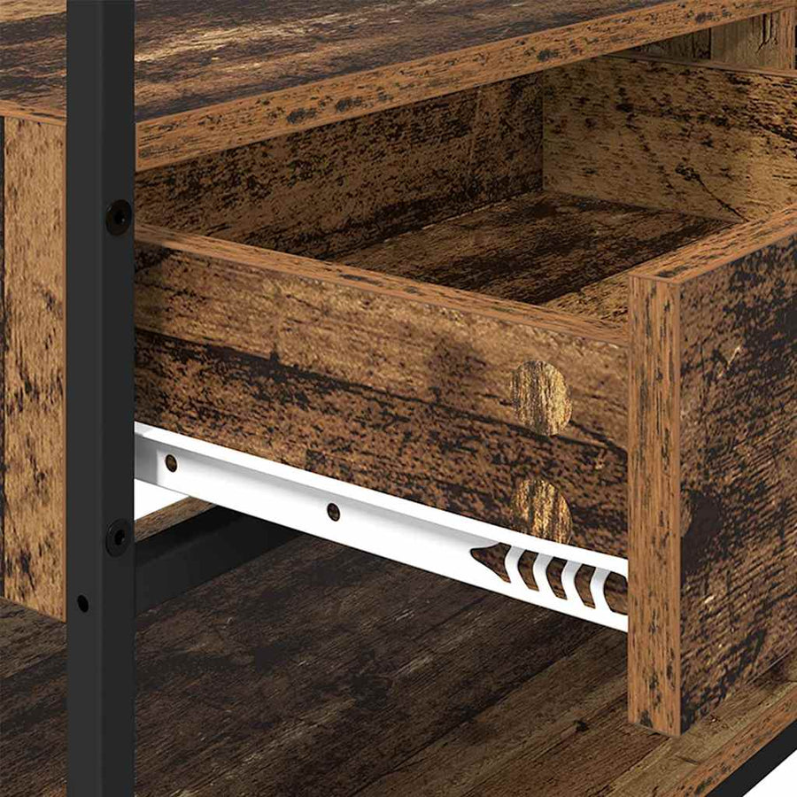 Kledingkast met lade Oud hout 89 x 39 x 184.5 cm Bewerkt hout