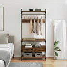 Kledingkast 89x39x184.5 cm oud hout met lade
