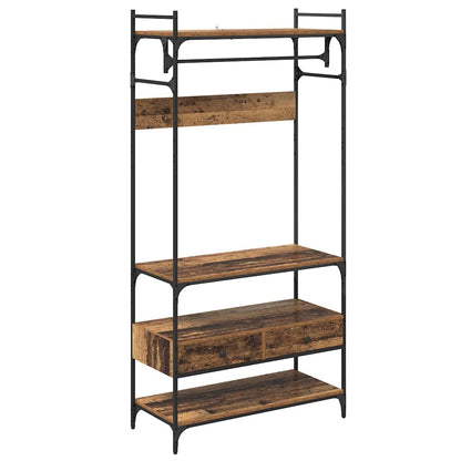 Kledingkast met lade Oud hout 89 x 39 x 184.5 cm Bewerkt hout