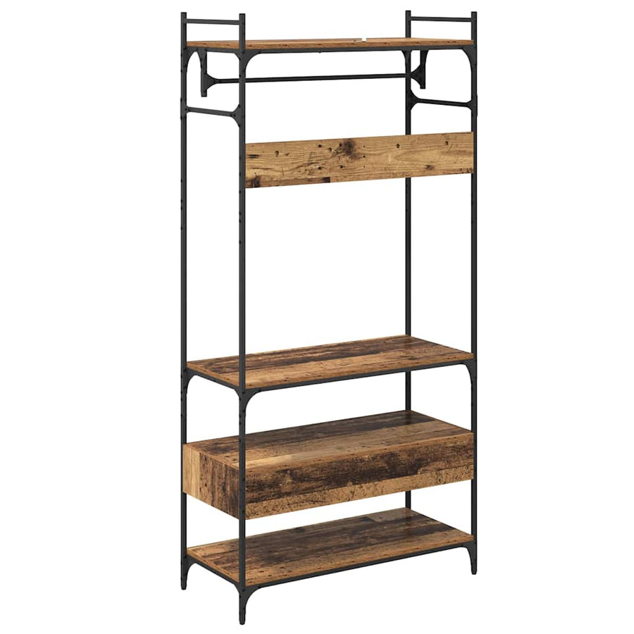 Kledingkast met lade Oud hout 89 x 39 x 184.5 cm Bewerkt hout