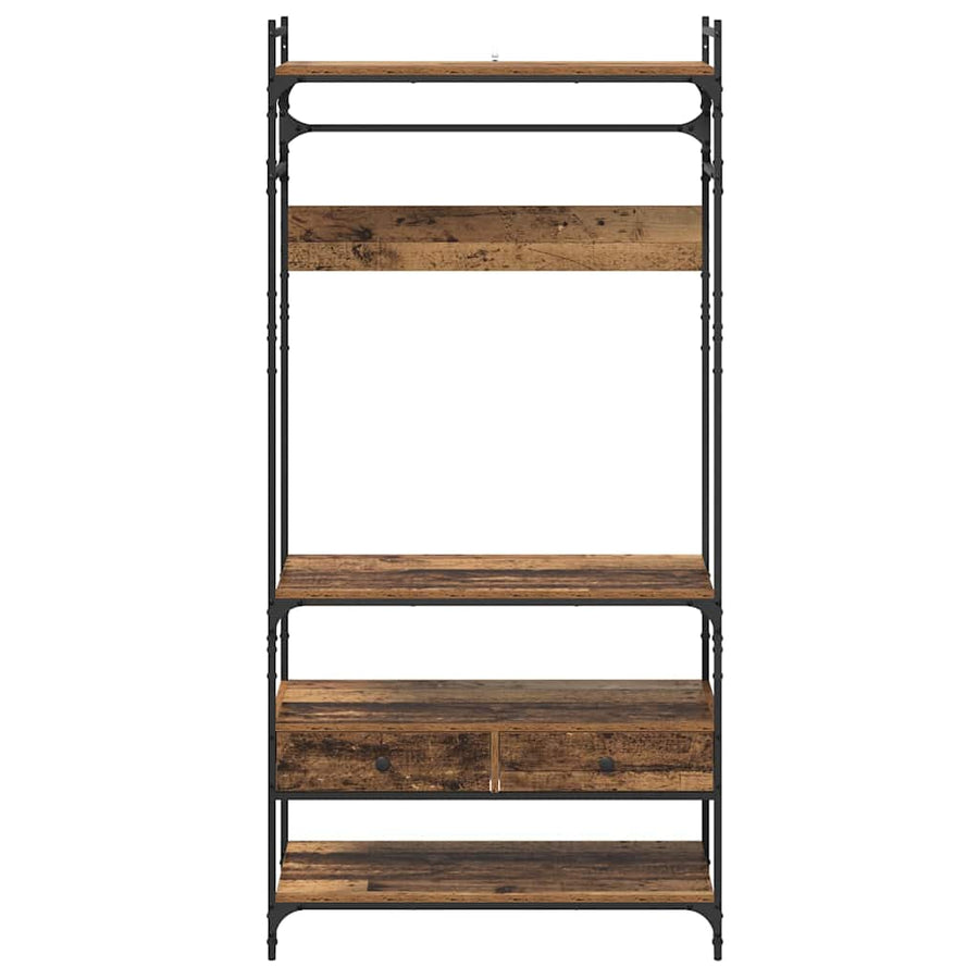 Kledingkast met lade Oud hout 89 x 39 x 184.5 cm Bewerkt hout