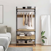Kledingkast 89x39x184.5 cm artisanaal eiken