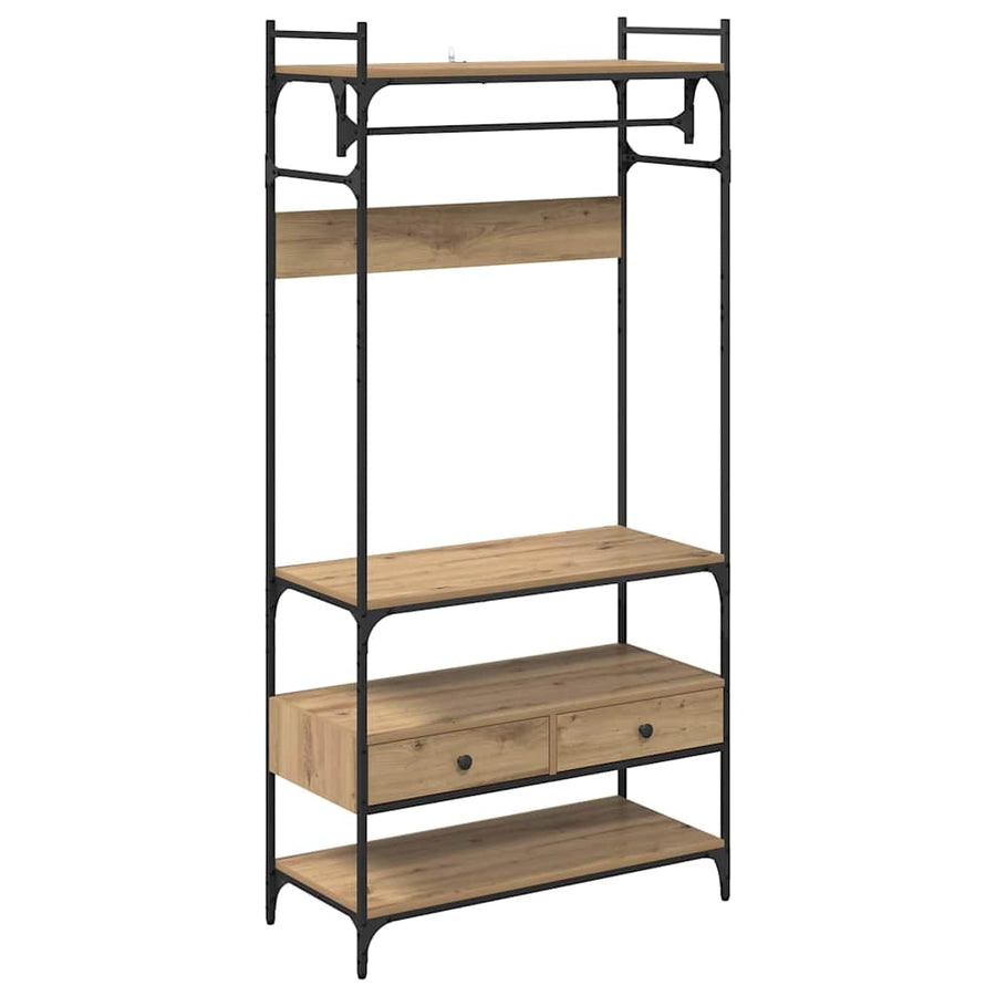 Kledingkast met lade artisanaal eikenkleurig 89 x 39 x 184.5 cm