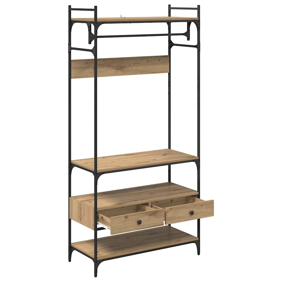 Kledingkast met lade artisanaal eikenkleurig 89 x 39 x 184.5 cm