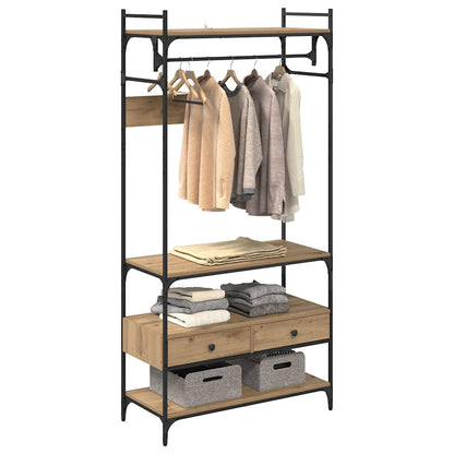 Kledingkast met lade artisanaal eikenkleurig 89 x 39 x 184.5 cm