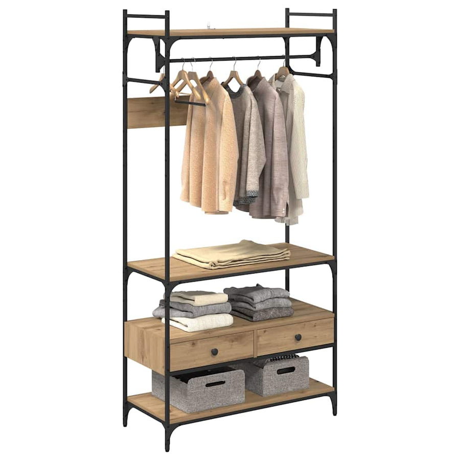 Kledingkast met lade artisanaal eikenkleurig 89 x 39 x 184.5 cm