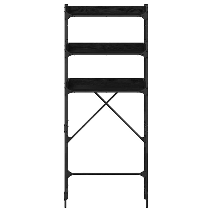 Wasmachineplank Zwart 0ak 67 x 25 x 163 cm Bewerkt hout