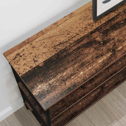 Wandtafel Met Plank Oudhout 100 X 32 X 75 Cm Bewerkt Hout Oud hout