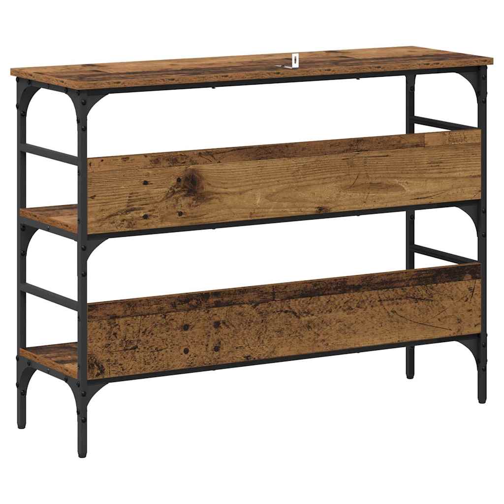 Wandtafel Met Plank Oudhout 100 X 32 X 75 Cm Bewerkt Hout Oud hout