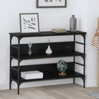 Console table with shelf Black oak 100 x 32 x 75 cm Engineered wood