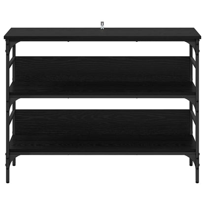 Wandtafel met plank Zwart eiken 100 x 32 x 75 cm Bewerkt hout
