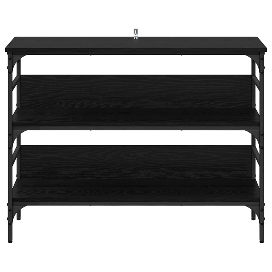 Wandtafel met plank Zwart eiken 100 x 32 x 75 cm Bewerkt hout