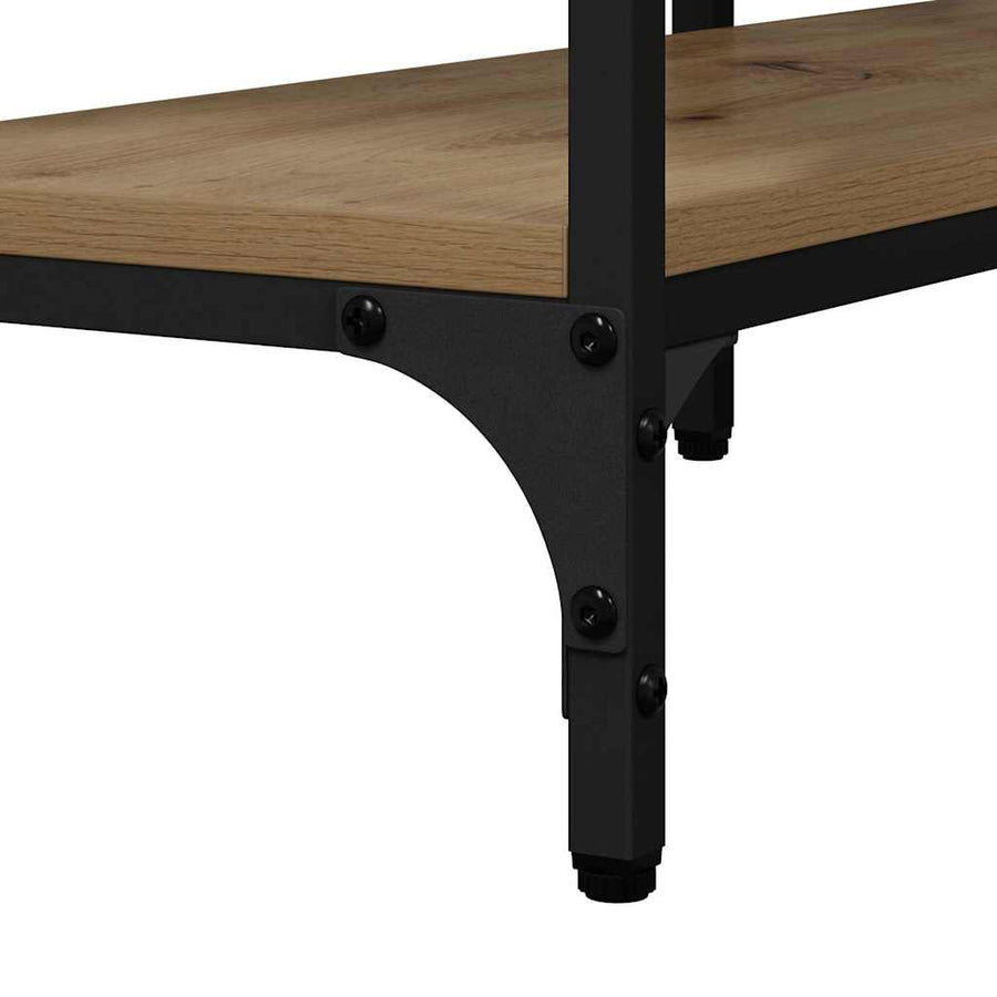Wandtafel artisanaal eikenkleurig 160 x 29 x 80 cm Bewerkt hout