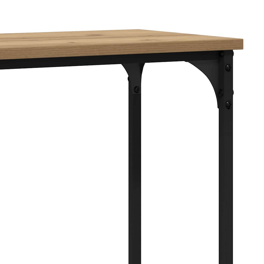 Wandtafel artisanaal eikenkleurig 160 x 29 x 80 cm Bewerkt hout
