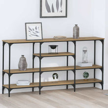 Wandtafel artisanaal eikenkleurig 160 x 29 x 80 cm Bewerkt hout