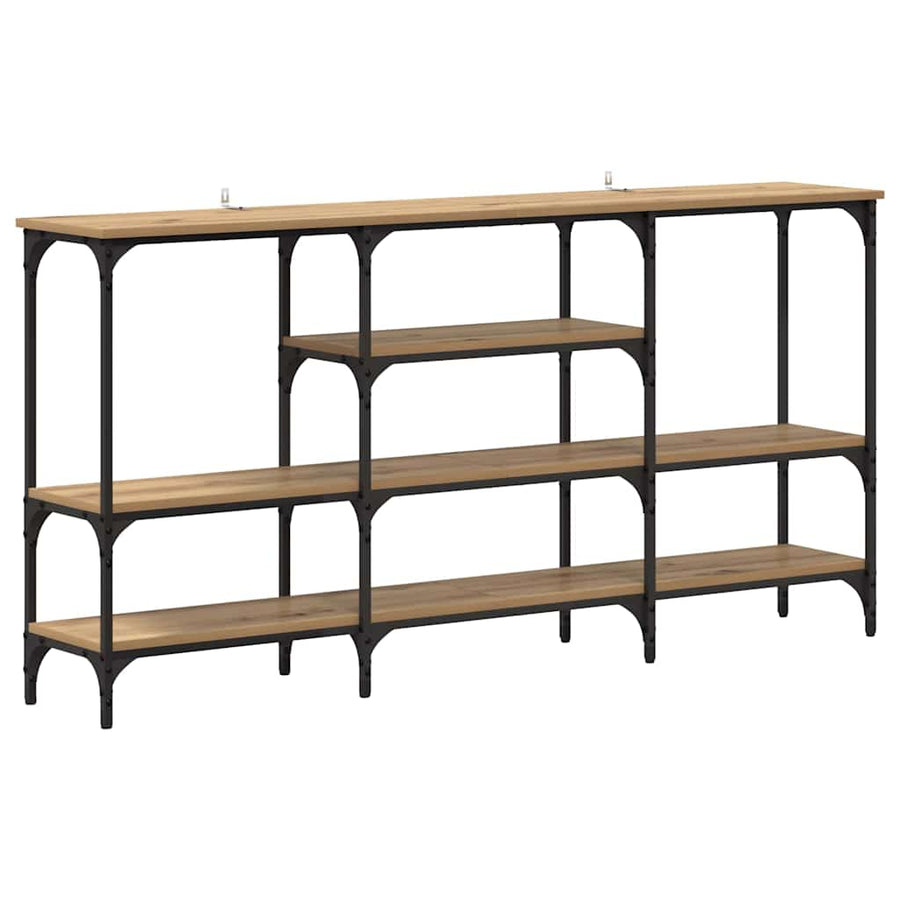 Wandtafel artisanaal eikenkleurig 160 x 29 x 80 cm Bewerkt hout