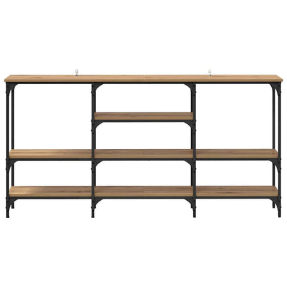 Wandtafel artisanaal eikenkleurig 160 x 29 x 80 cm Bewerkt hout