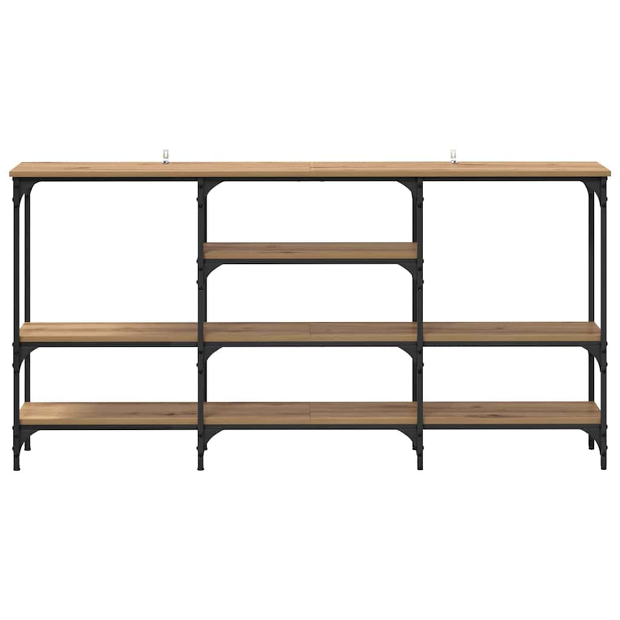 Wandtafel artisanaal eikenkleurig 160 x 29 x 80 cm Bewerkt hout