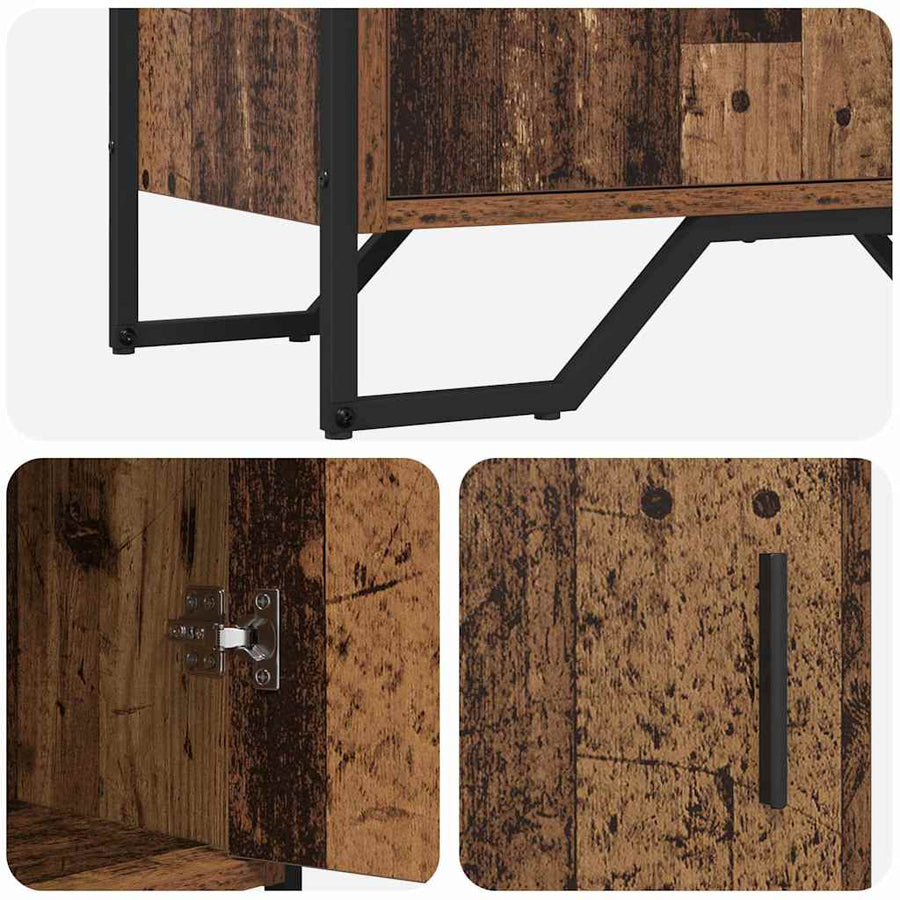 Dressoir met plank met opslag met de deur Bruin 78 x 35,5 x 74,5 cm Bewerkt hout