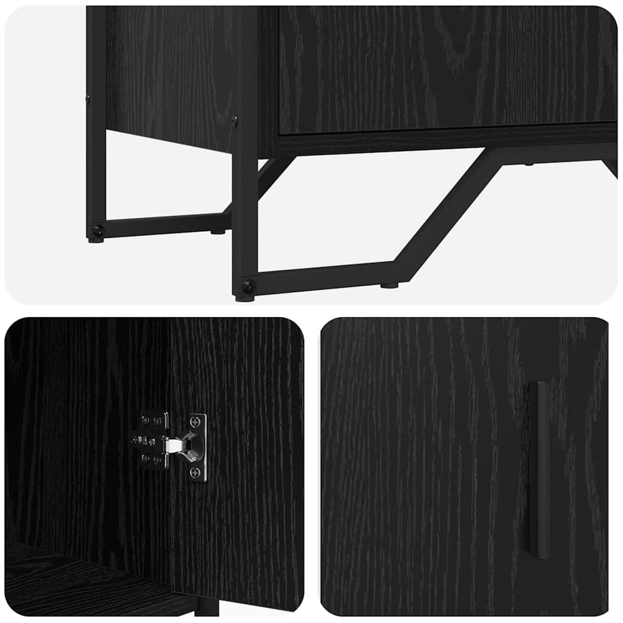 Dressoir Zwart eiken 78 x 35.5 x 74.5 cm Bewerkt hout