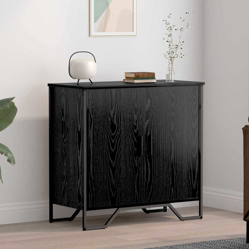 Dressoir Zwart eiken 78 x 35.5 x 74.5 cm Bewerkt hout