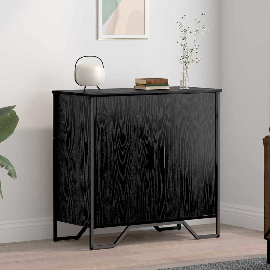 Dressoir Zwart eiken 78 x 35.5 x 74.5 cm Bewerkt hout