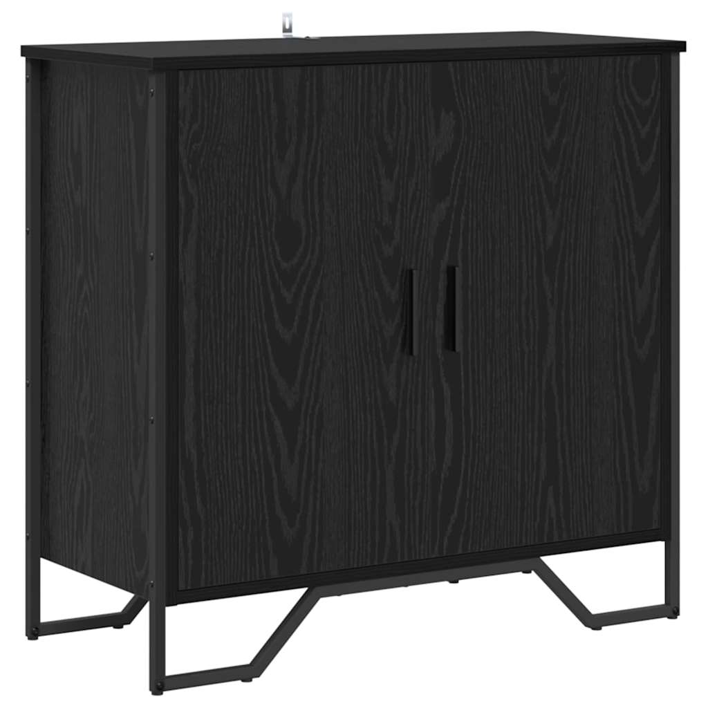 Dressoir Zwart eiken 78 x 35.5 x 74.5 cm Bewerkt hout